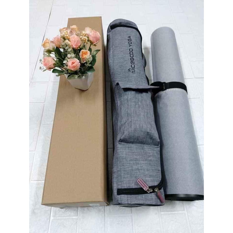 Combo yoga gồm 1 thảm nice good, 1 vòng bọc PU, 1 đôi gạch, 1 dây tập.