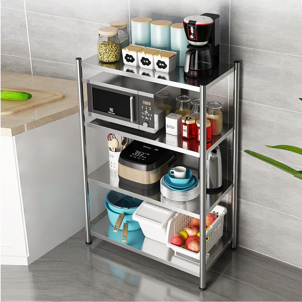 Giá kệ Inox để đồ 3,4,5 tầng đa năng mẫu đẹp để lò vi sóng kệ nhà bếp Vando | BigBuy360 - bigbuy360.vn