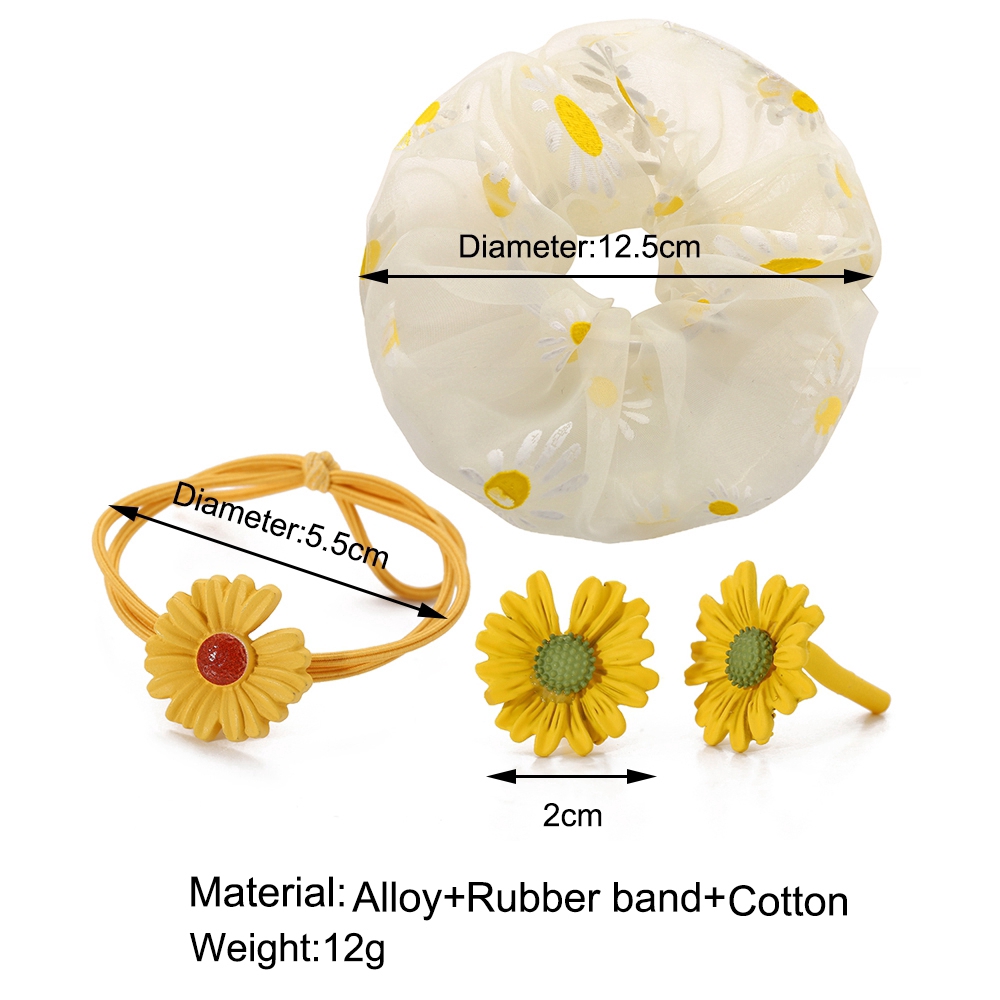 Set Dây Buộc Tóc Hoa Cúc Xinh Xắn Cho Bé Gái
