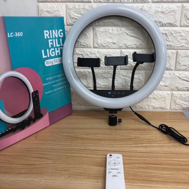 Đèn livestream bán hàng size 26/33/36cm 3 chế độ sáng, chân sắt 2M, Đèn live stream đa năng