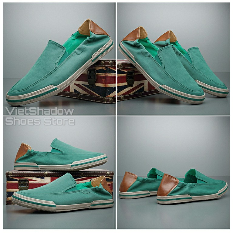 Slip on nam - Giày lười vải nam cao cấp - Mũ giày bằng polyester (gió) chống thấm 4 màu tuyệt đẹp - Mã 20610