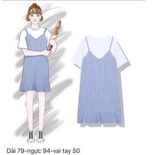 ĐẦM GIẢ YẾM ÁO THUN DÍNH LIỀN