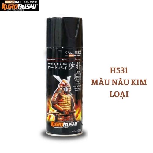 COMBO Sơn Samurai màu nâu kim loại H531 gồm 3 chai đủ quy trình độ bền cao  (Lót 2K04- Màu H531  - Bóng 2K01)