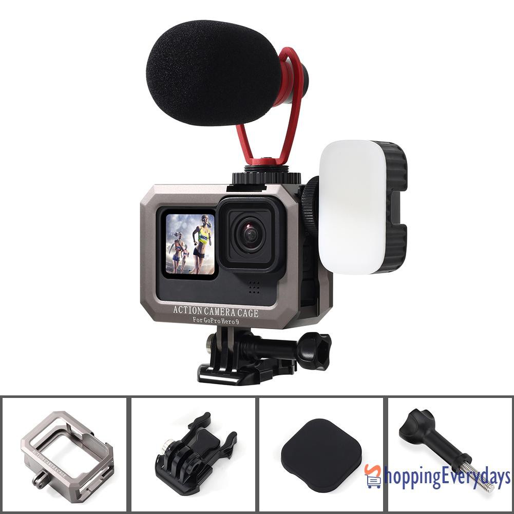 【sv】 Aluminum Housing Case for GoPro Hero 9 Camera Metal Cage Protective Frame