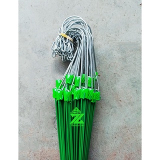 Móc kẽm bọc nhựa xanh dài 70cm