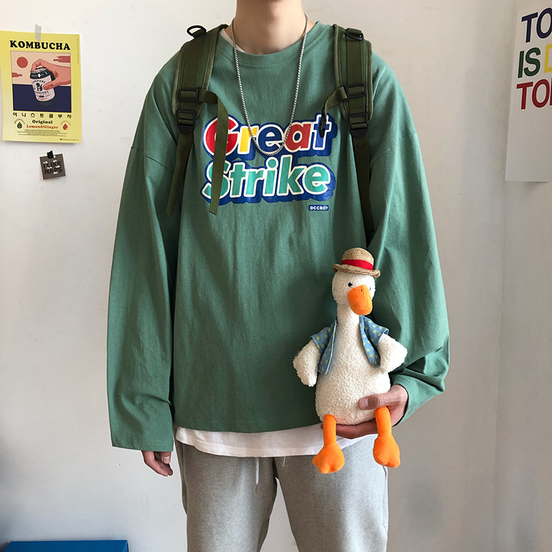 Áo Thun Tay Dài Cổ Tròn Form Rộng Thời Trang Cho Nam | BigBuy360 - bigbuy360.vn