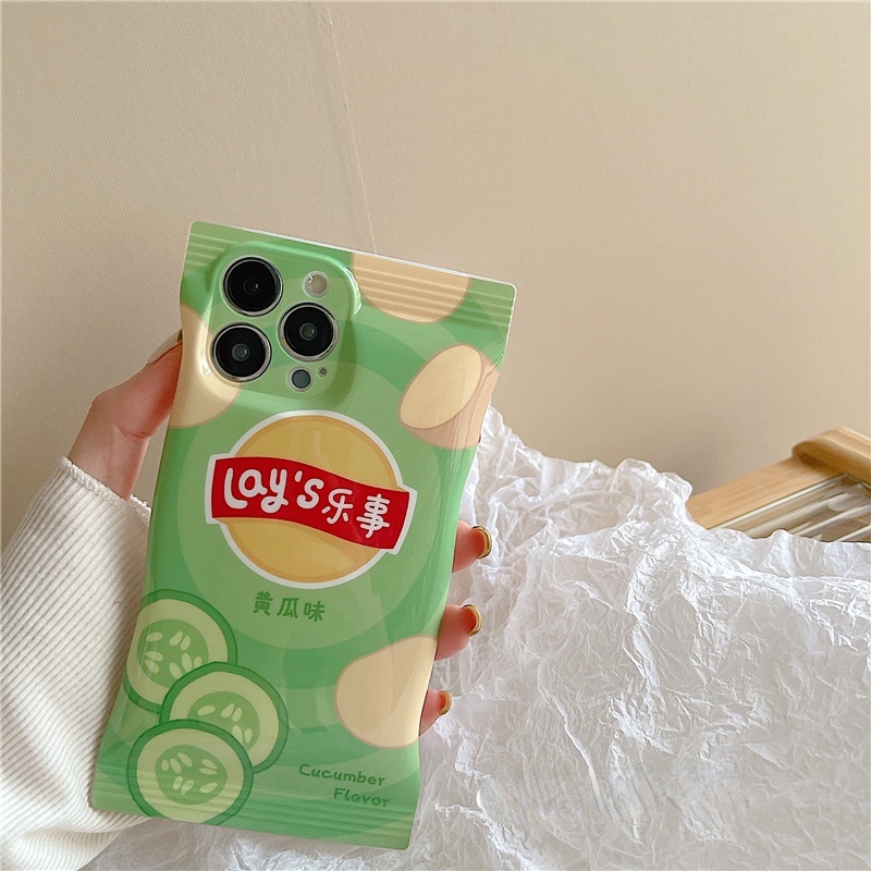 Ốp Điện Thoại Trong Suốt Hình Túi snack Khoai Tây Chiên Dễ Thương Cho iPhone 11 12 13 14 Pro Max X Xs Xr 6 7 8 7 8 Plus