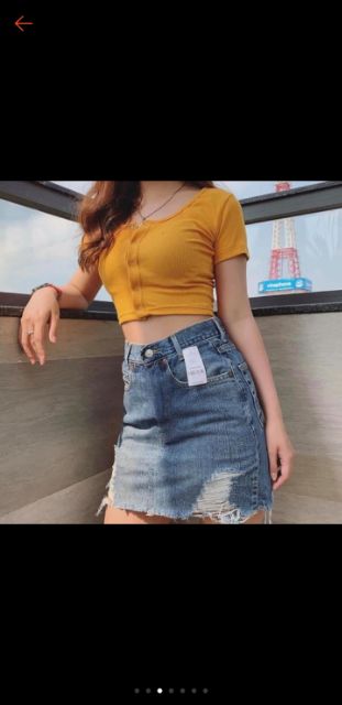 [ Chất đẹp- BÁN GIÁ SỈ ] Áo croptop nút  3 màu💢 [Sẵn hàng ] áo thun gân,  áo thun kiểu