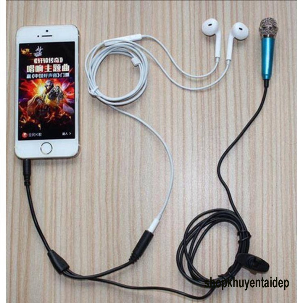 Micro mini hát karaoke cho điện thoại / máy tính-Micro Mini Giắc Cắm 3.5mm Dùng Cho Điện Thoại Android Ios