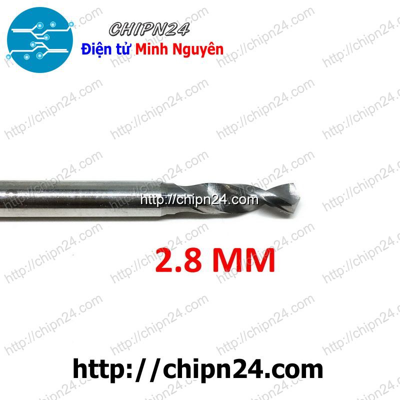 [1 CÂY] Mũi khoan mạch in CNC HỢP KIM 2.8mm (Mạch điện tử, PCB)