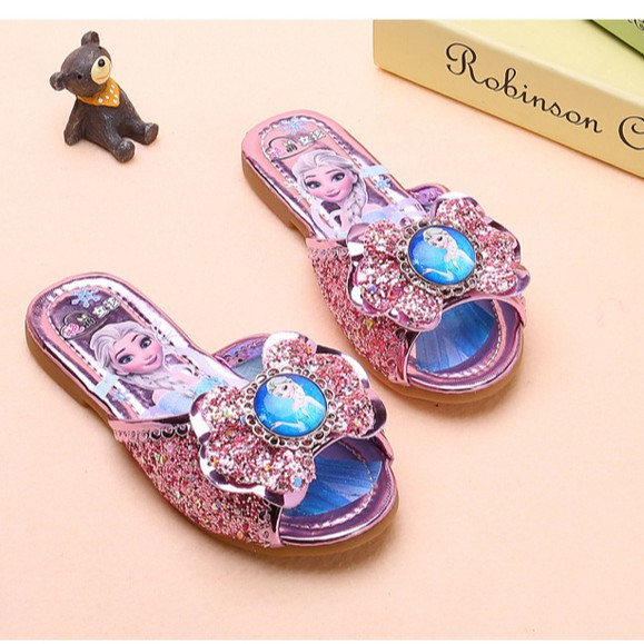 Dép Quai Ngang In Hình Công Chúa Elsa Thời Trang Mùa Hè Cho Bé Gái size 26-36
