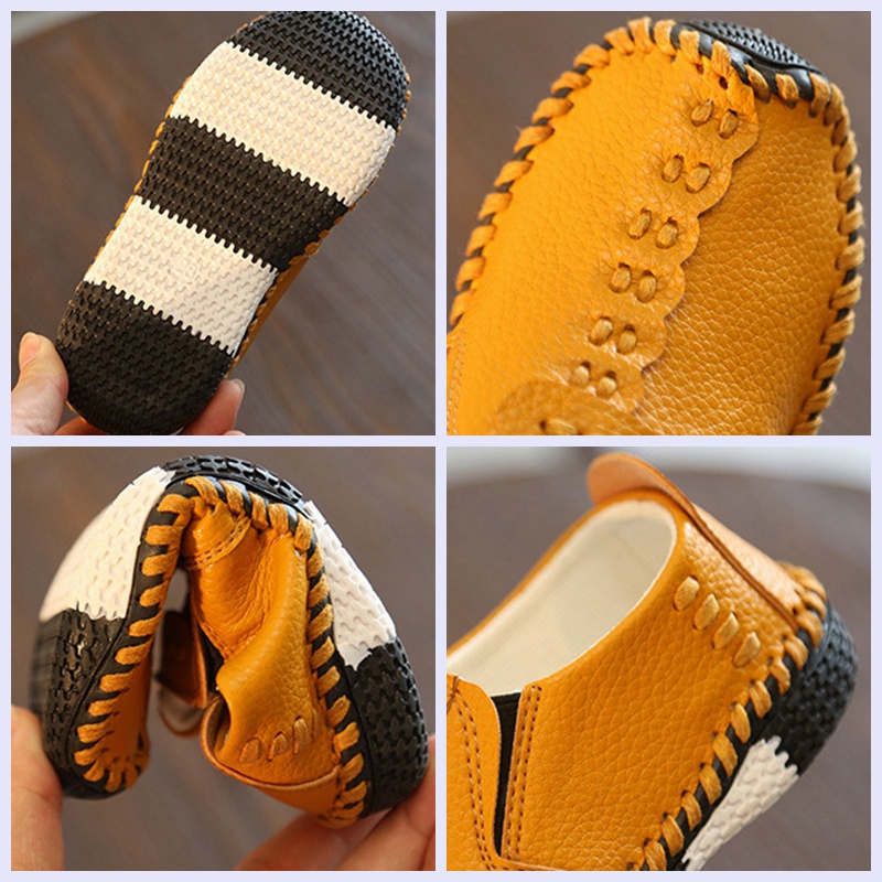 Giày Da Đế Bằng Phong Cách Hàn Quốc Cho Bé Trai 1-5 Tuổi 21-30