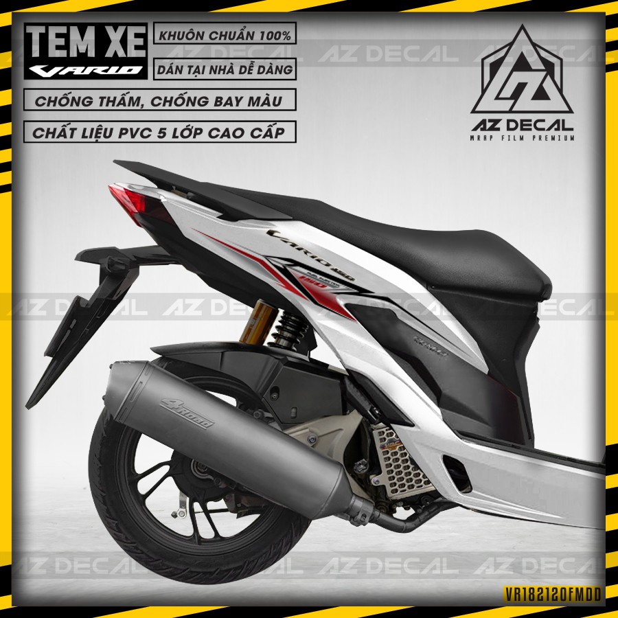 Tem Rời Xe Vario 150 Phong Cách FM 02 | VR182120FM | Decal Chế Chất Liệu PVC Chống Thấm Chống Bay Màu