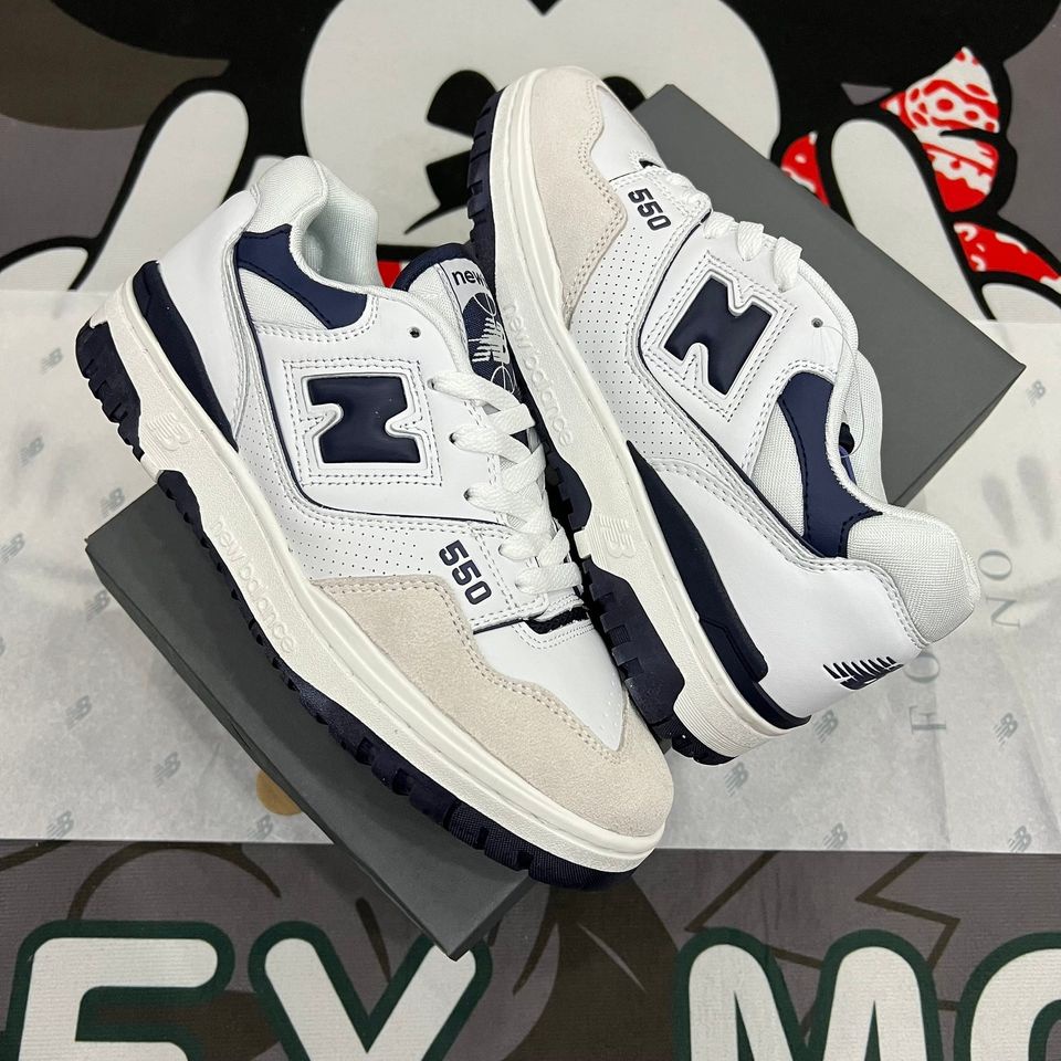GIÀY NB 550 XANH THAN, NB 550 XANH NAVY ẢNH THẬT TỰ CHỤP BẢN NEW MỚI NHẤT NAM NỮ