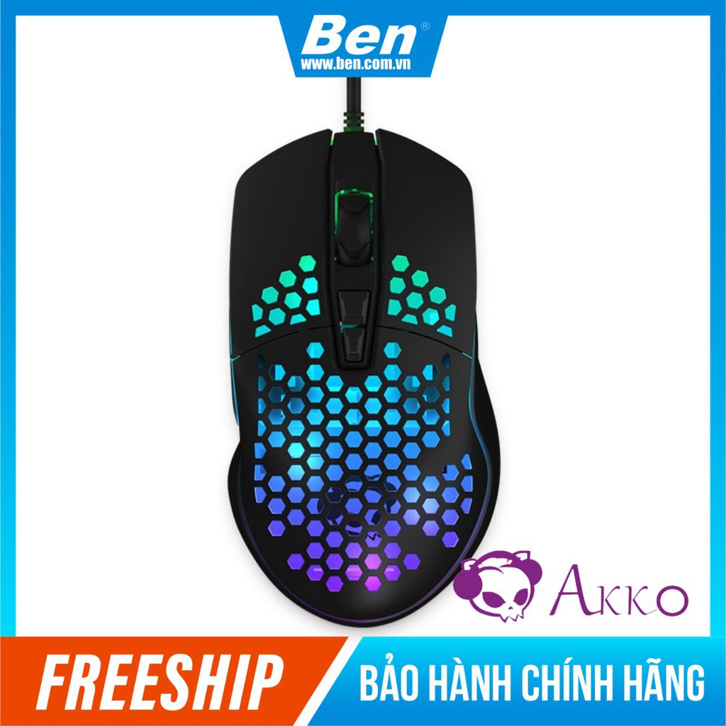 Chuột gaming Akko LW325 black (Lightweight) - Cổng USB