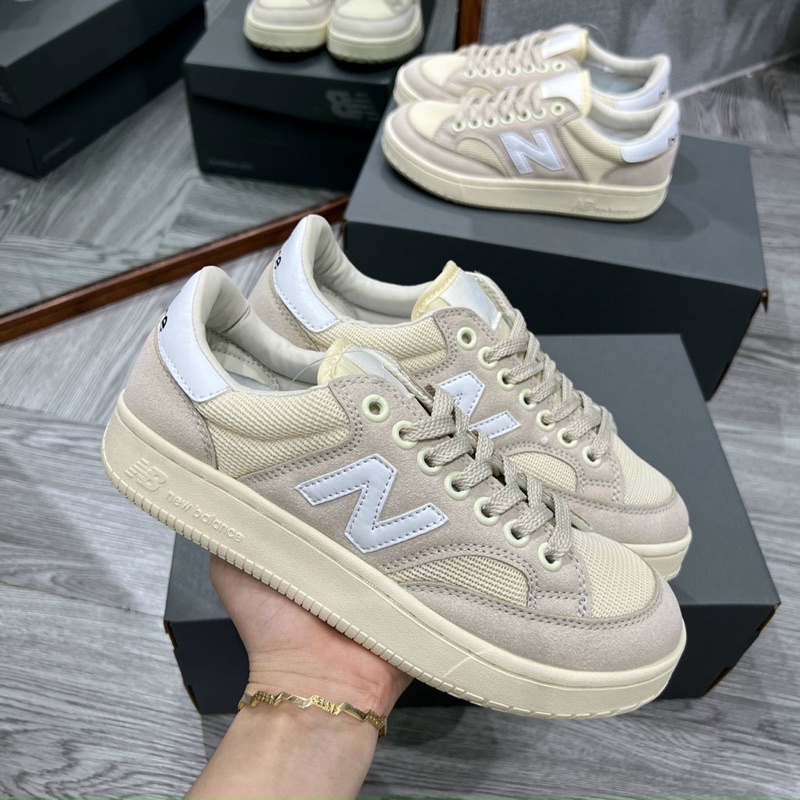 Full box+quà tặng🎁Giày sneaker nb 300 2.0 nâu kem đế cao nữ
