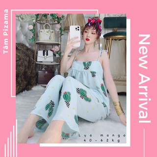 Đồ Bộ Pijama 2 Dây Lụa Mango Thoáng Mát ( ẢNH THẬT )
