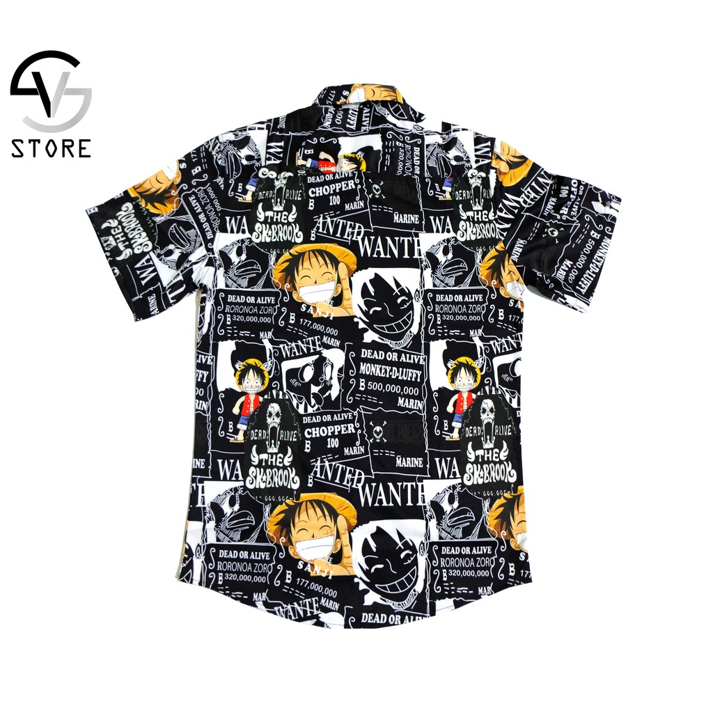 Áo sơ mi nam tay ngắn họa tiết LUFFY SVS0003 SV STORE Chất lụa chéo cao cấp, thoáng mát, thấm hút tốt | BigBuy360 - bigbuy360.vn