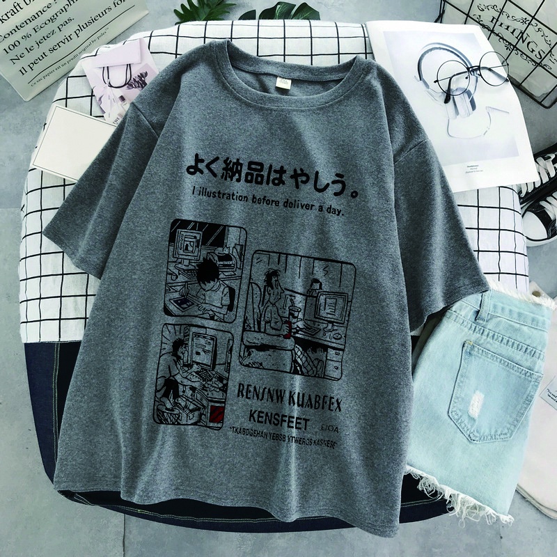 Áo thun nam PEWARN tay ngắn in họa tiết thời trang Nhật Bản