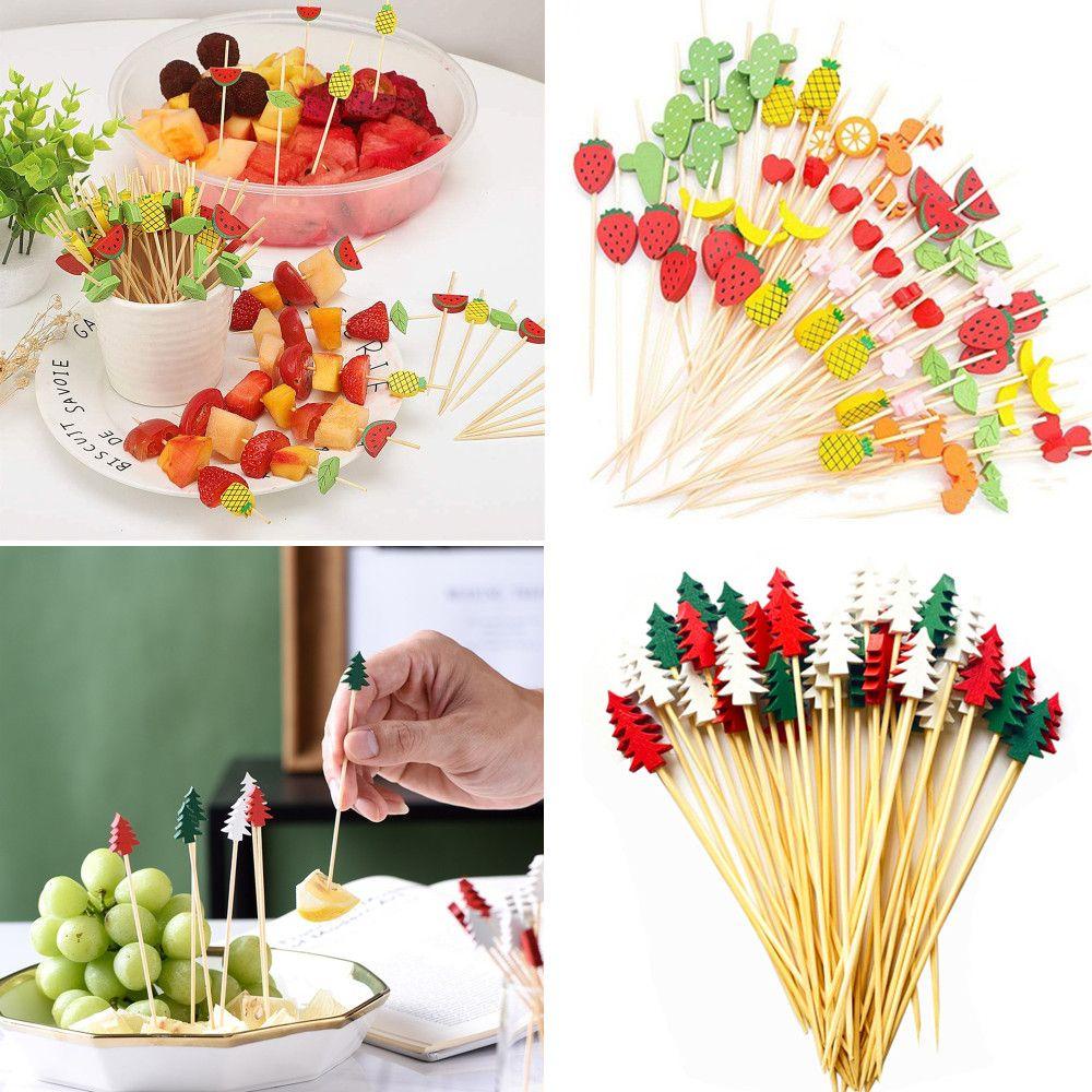FAY 100 Nĩa Ăn Trái Cây Nhiều Màu Dùng Một Lần