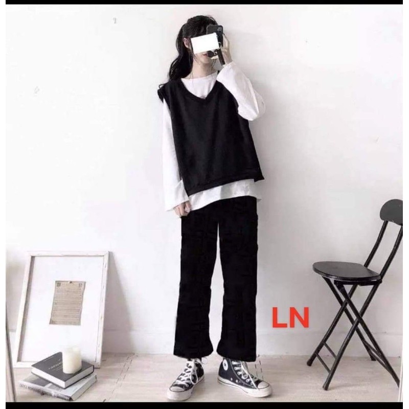 Sét 3 áo gile + xuông + quần rộng dài DA7
