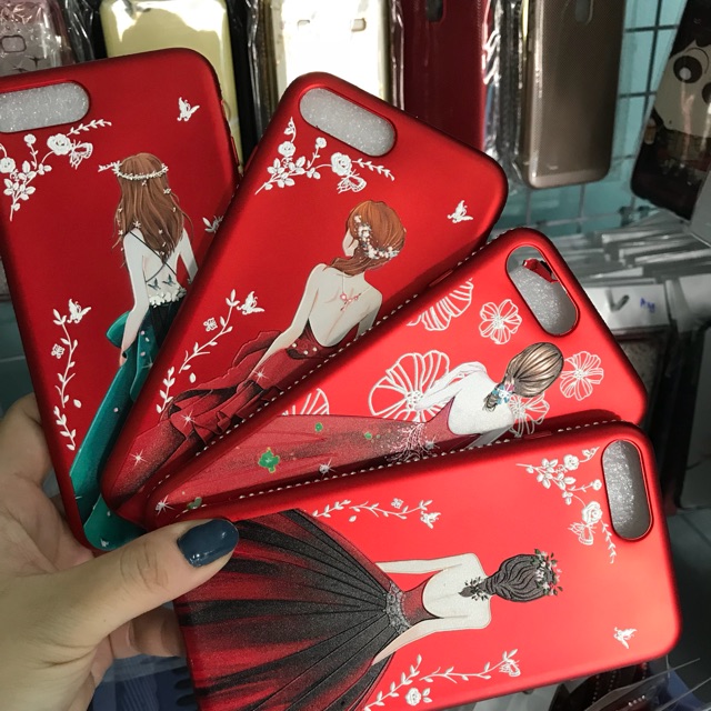 Ốp iphone 7plus/8plus Cô gái đính đá dẻo
