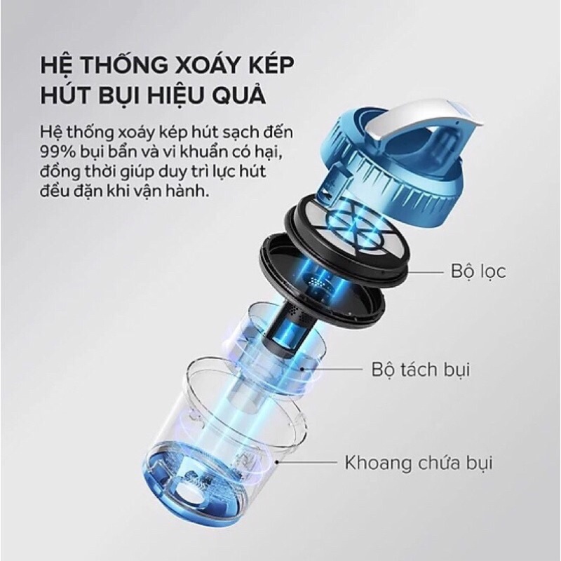 Máy Hút Bụi TrueHome TC-CBLA1 - Toshiba Hàng Chính Hãng - Công nghệ hút xoáy kép