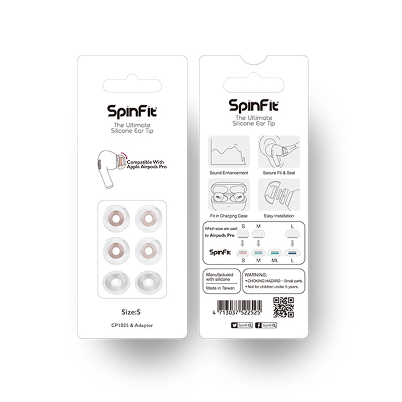 Bộ 2 cặp nút tai nghe Spinfit CP1025 bằng silicone thay thế tiện lợi dành cho Airpods Pro 3 SF