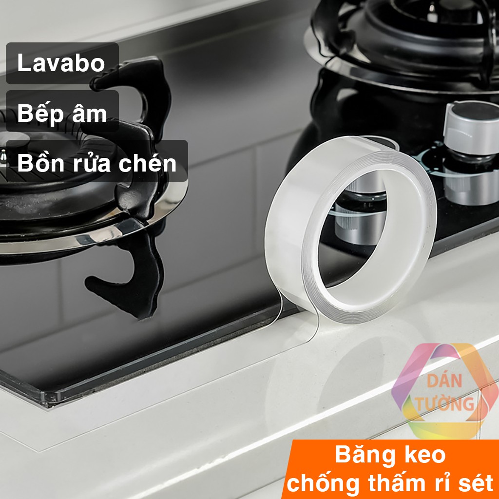 Băng keo dán chống thấm nước nhà bếp, nhà tắm vệ sinh , cuộn 5m x 4cm dán viền không lo rỉ sét MDT_CTT