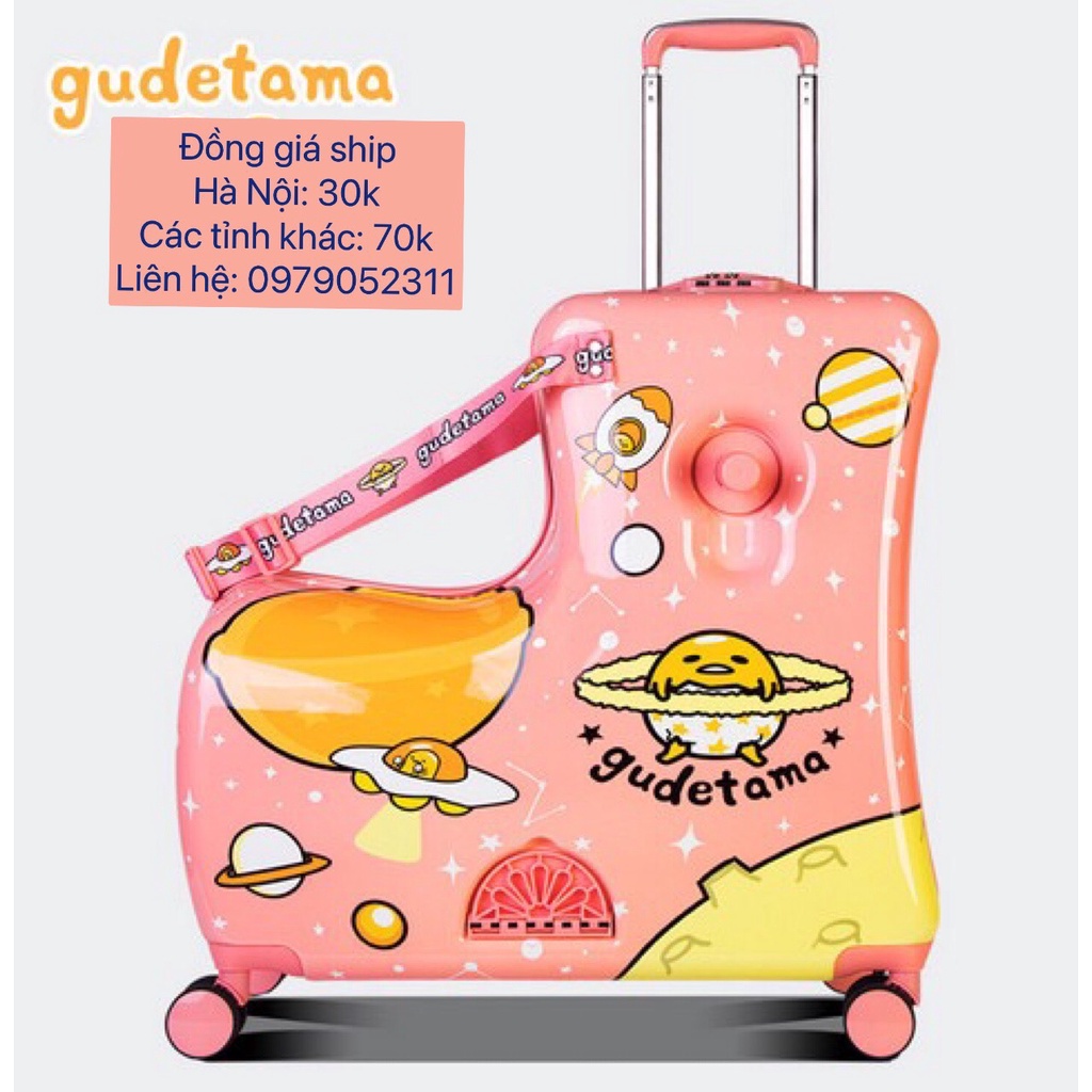 Vali kéo kiêm xe ngồi cho bé bản trứng vỡ vũ trụ Gudetama 20/24 icnh