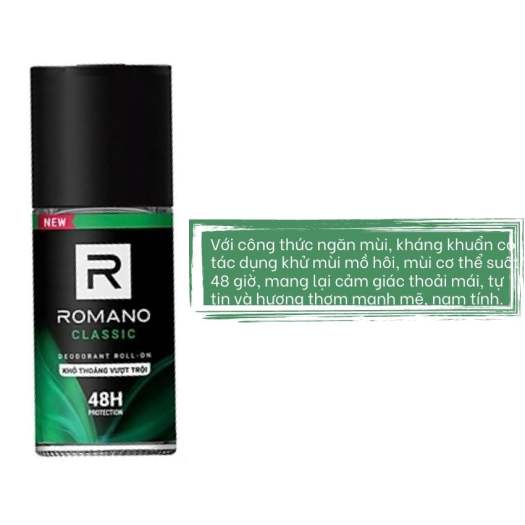 Lăn Khử Mùi Romano Classic 50ml