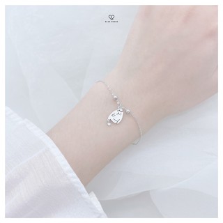 Lắc Tay Bạc Blue Peach Cute Cat LT546