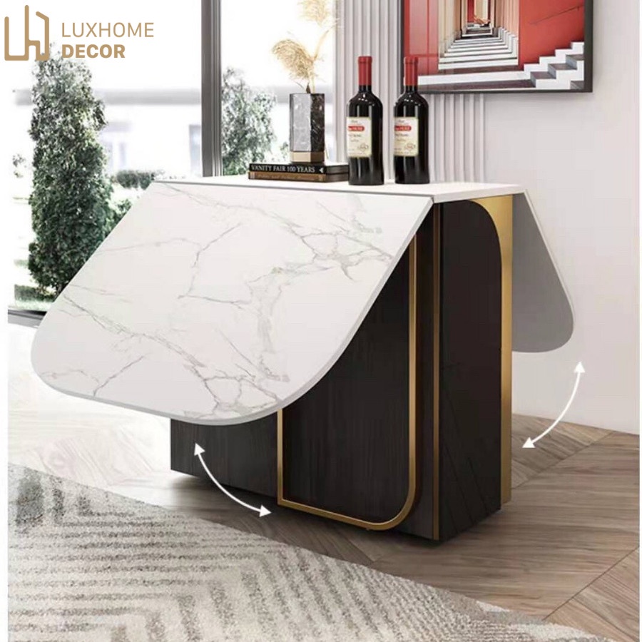 Bàn ăn thông minh, chống trầy xước, chịu nhiệt độ và ngoại lực tác động. Làm từ gỗ mdf cao cấp
