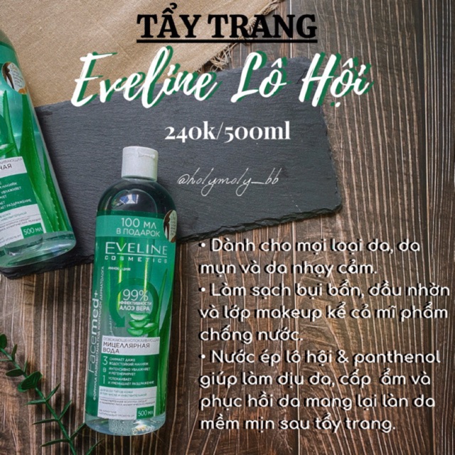 Tẩy Trang Eveline Lô Hội FACEMED+ 3 IN 1 Bản 400ml