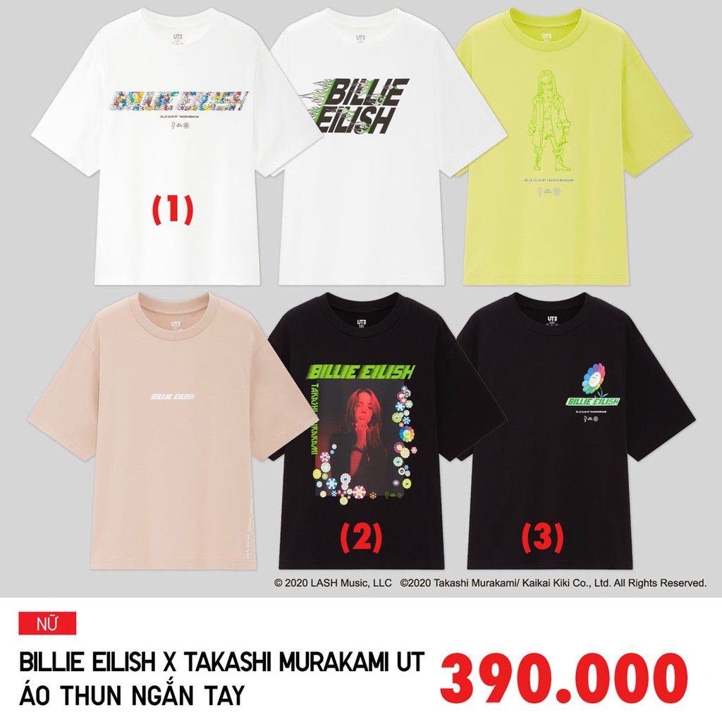 (Bill Mỹ) Áo Uniqlo Billie Eilish x Takashi Murakami