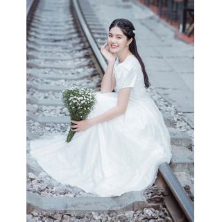 váy cưới, đầm maxi trắng dạ hội  ( Hàng thiết kế cao cấp)