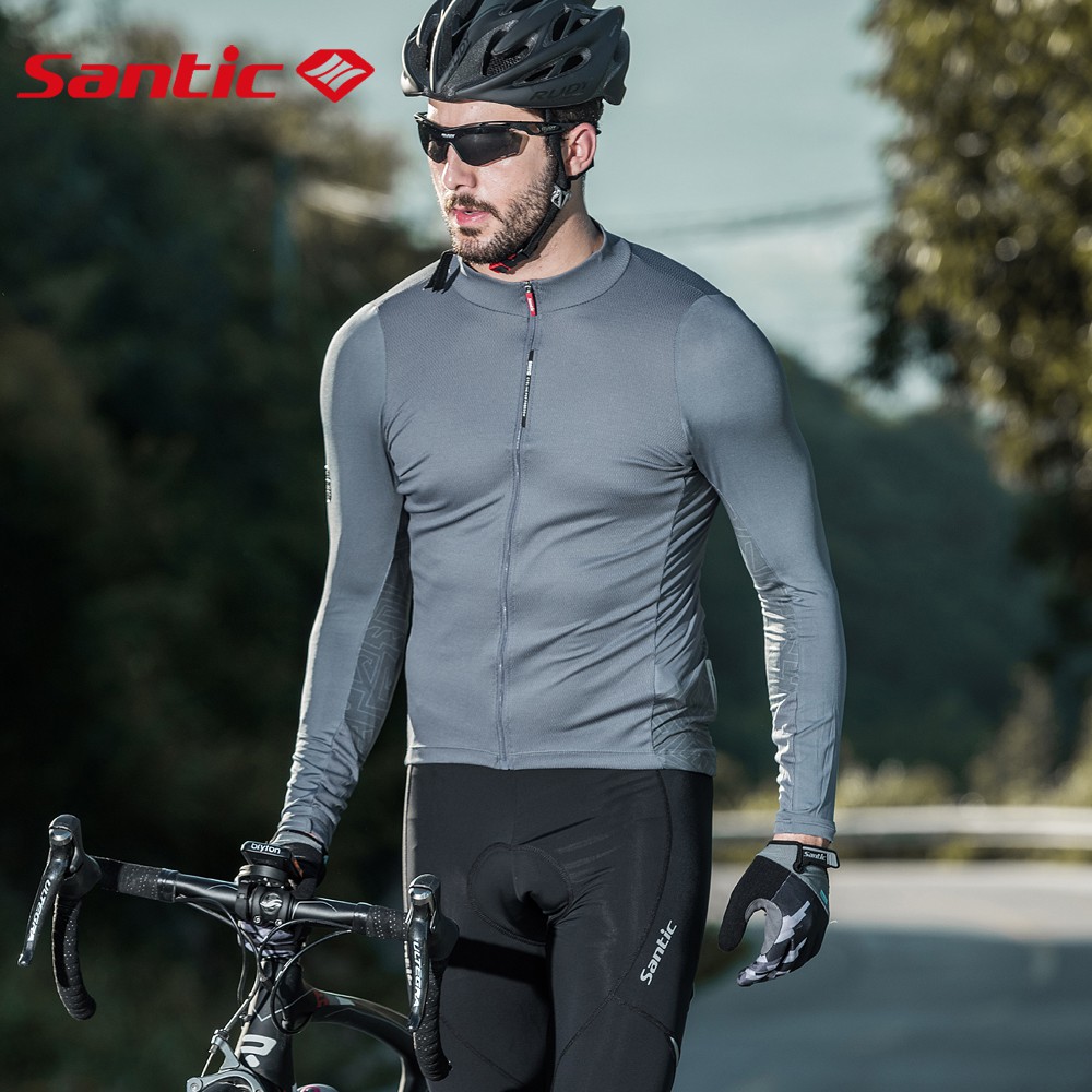 Santic Áo Thi Đấu Đạp Xe Cho Nam Áo Dài Tay Áo Đạp Xe Leo Núi Áo Thi Đấu Xe Đạp Có Túi Áo Đạp Xe Cho Nam WM8C01100