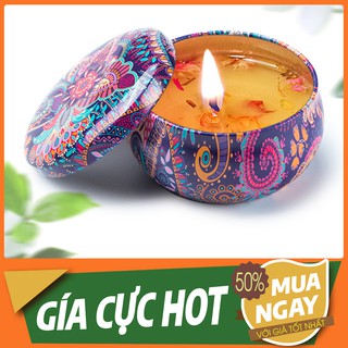 Hộp sáp nến thơm hoa khô thiên nhiên nhiều mùi mẫu hộp ngẫu nhiên