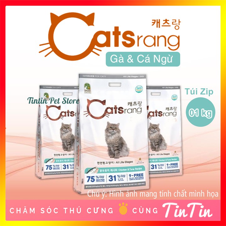 [Mã 159FMCGSALE giảm 8% đơn 500K] Thức Ăn Hạt Khô Catsrang Cho Mèo Chiết Túi Zip Bạc Giá Rẻ #Tintin Pet Store