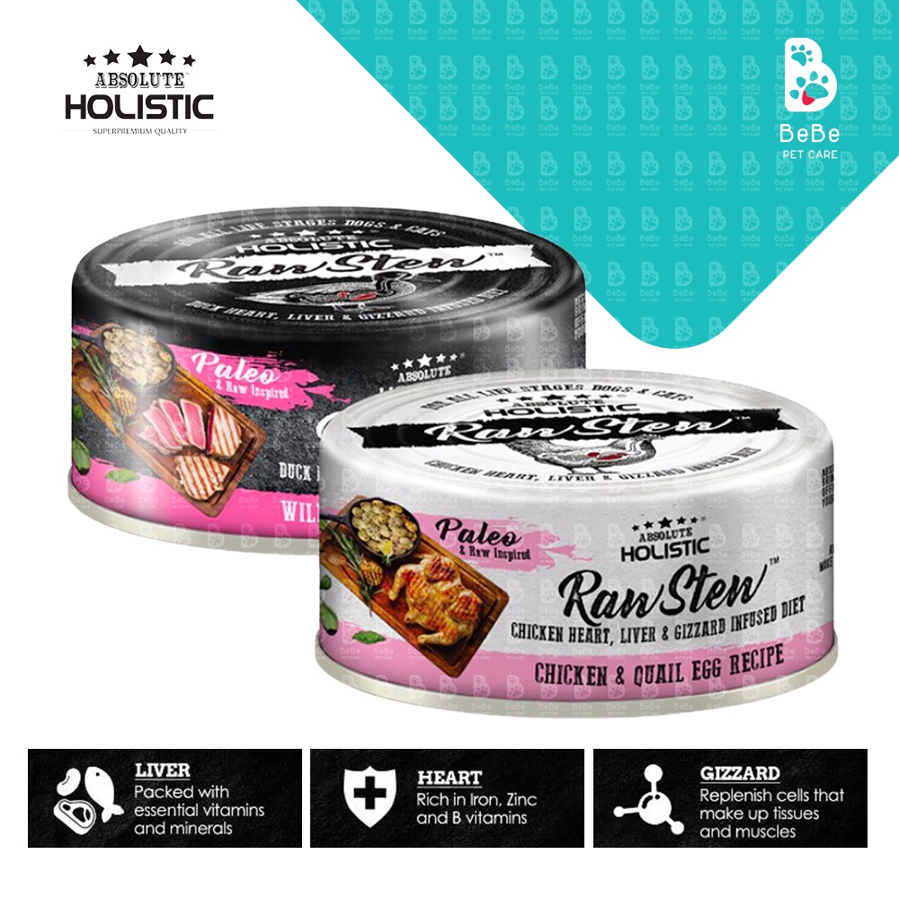 Pate ABSOLUTE HOLISTIC RAW STEW 70Gr Dùng Chung Cho Chó Mèo
