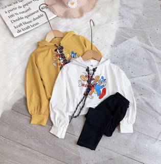 Bộ croptop vịt donal bé gái