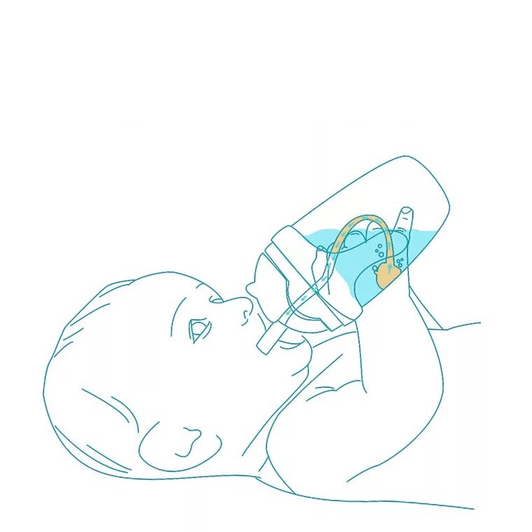 Bình tập uống chống sặc Little Bean và Xin Tiger (tăng cọ ống hút)