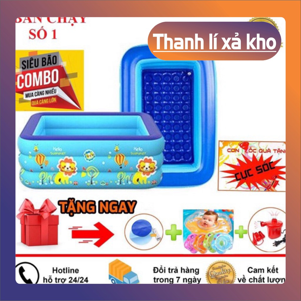 [RẺ VÔ ĐỊCH] BỂ BƠI PHAO CHO BÉ ĐỦ SIZE 1M2, 1M3, 1M5, 1M8, 2M1, 2M6 CHẤT LIỆU PVC AN TOÀN CHO BÉ.  LỖI 1 ĐỔI 1