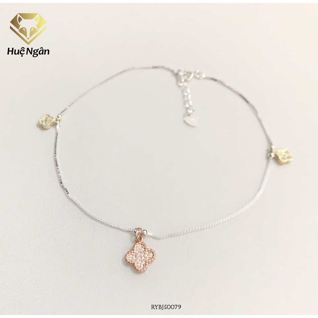 Lắc chân bạc Ý 925 Huệ Ngân - Cỏ bốn lá may mắn RYBJ50079 | BigBuy360 - bigbuy360.vn