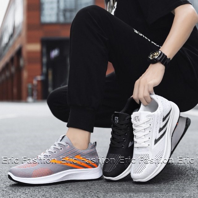 Giày Thể Thao Nam Tập Gym Chạy Bộ Thể Dục Eric Fashion giày sneaker nam hàn quốc cổ thấp 2 màu đen trắng giá rẻ đẹp G685