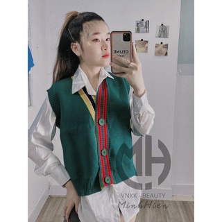 Áo len gile xanh lá🌺