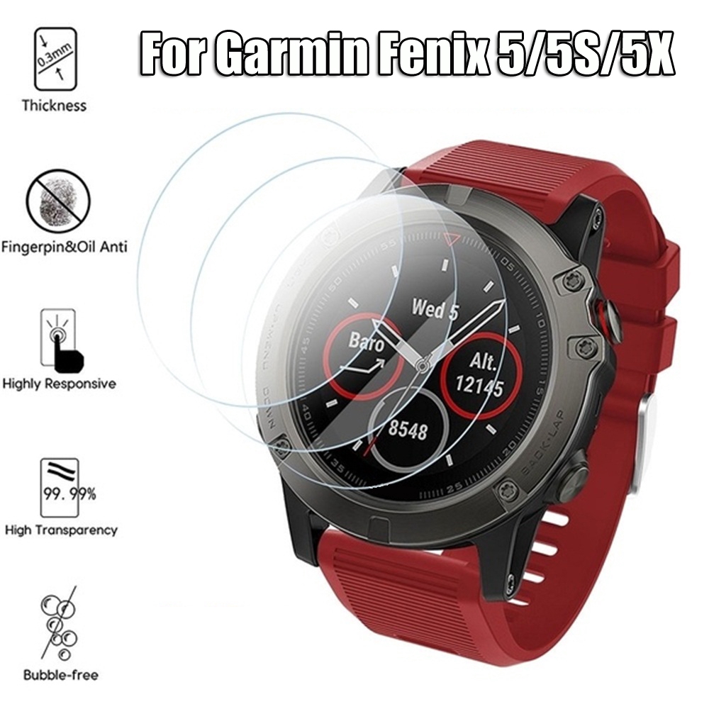Miếng dán kính cường lực 9H bảo vệ chống cào xước dành cho đồng hồ thông minh Garmin Fenix 5 5X 5S