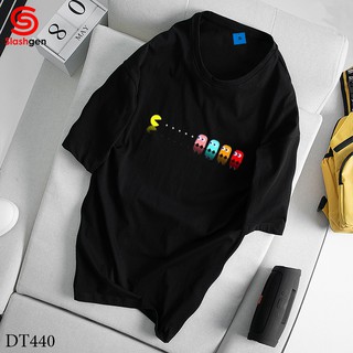 Áo thun nam tay lỡ DT440  Pacman Ăn 4 Con Trước Ngực [40kg-110kg] 100% Cotton