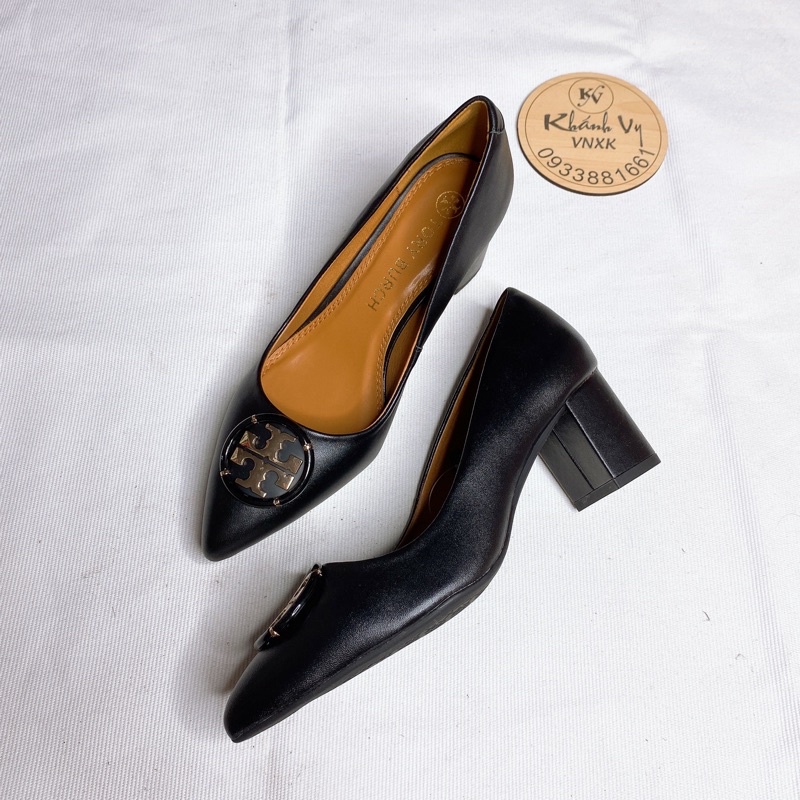 ‼️Rẻ nhất Shopee‼️ Giày bít Tory mũi vuông gót trụ da thật
