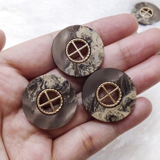 Khuy áo khoác vest Nút dạ tweed sang trọng vân xà cừ mờ cúc viền vàng siêu đẹp đính kết trang phục vintage